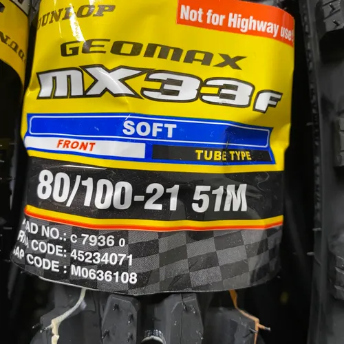 Dunlop MX33 80/100-21 front tire