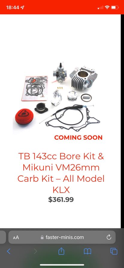 TB 143cc Bore Kit 