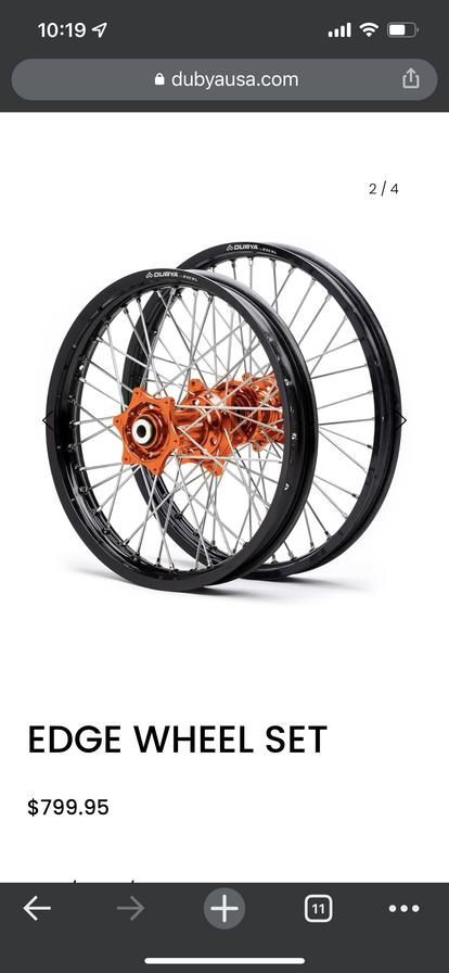 Dubya 21” and 18” wheel set for KTM