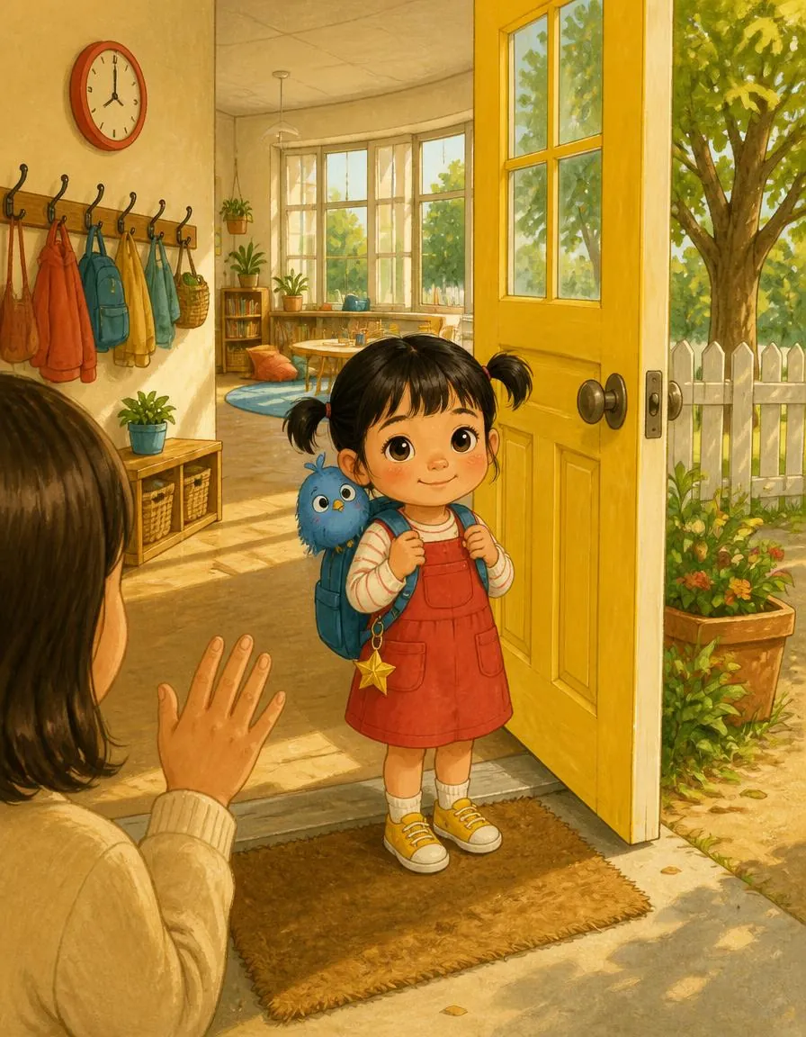 Pagina 1 van "Sophie en het zorgenvogeltje: de dappere eerste schooldag"