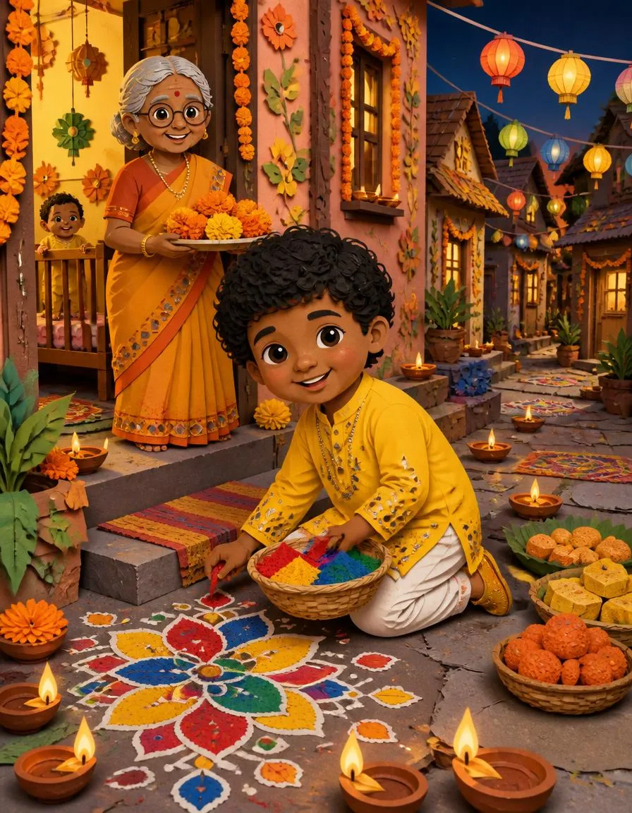 Page 1 of "Theo and the Festival of Lights"
