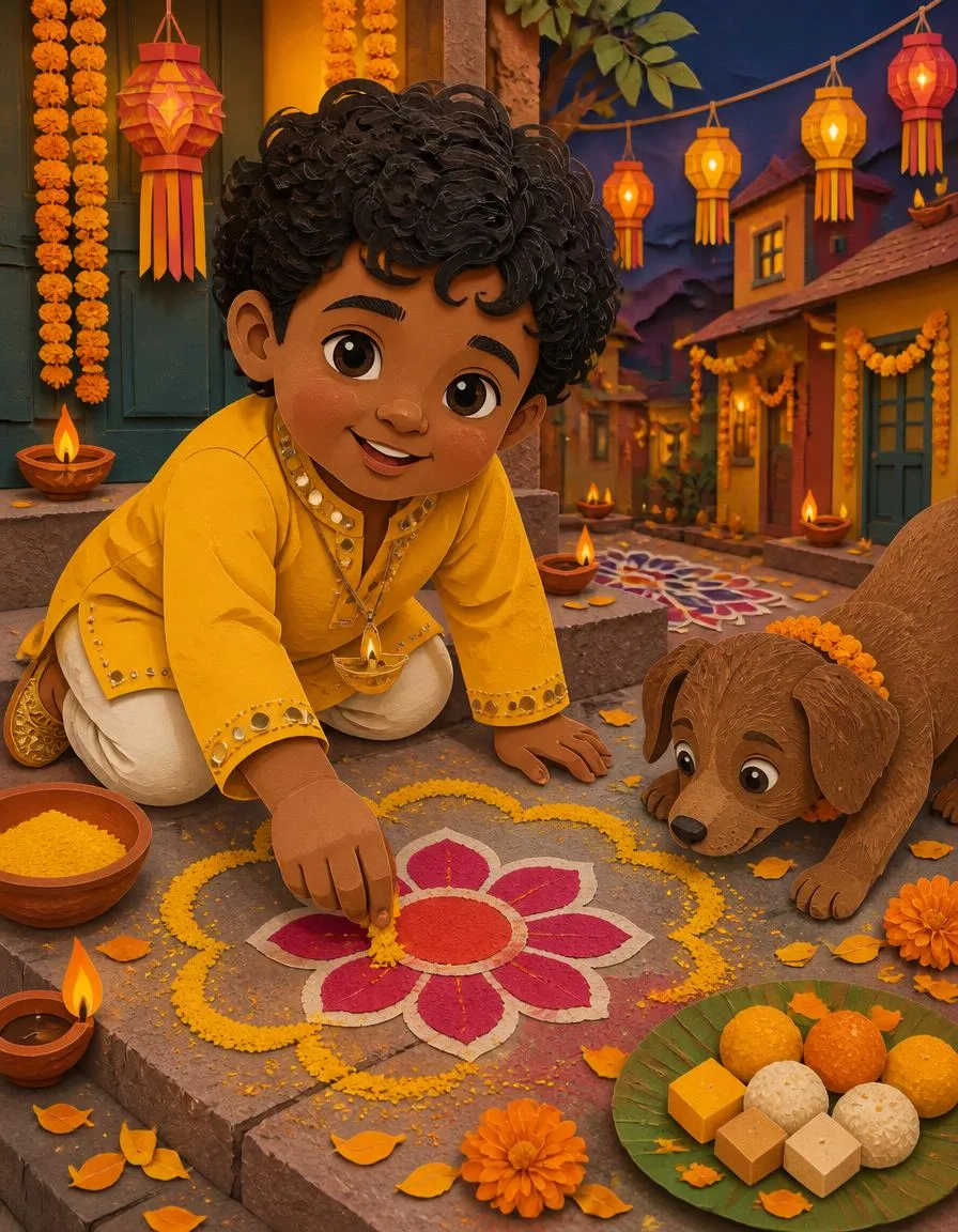 Page 2 of "Theo and the Festival of Lights"