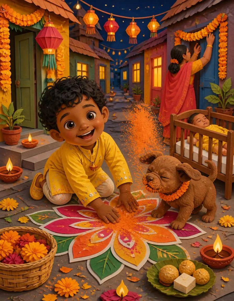Page 3 of "Theo and the Festival of Lights"