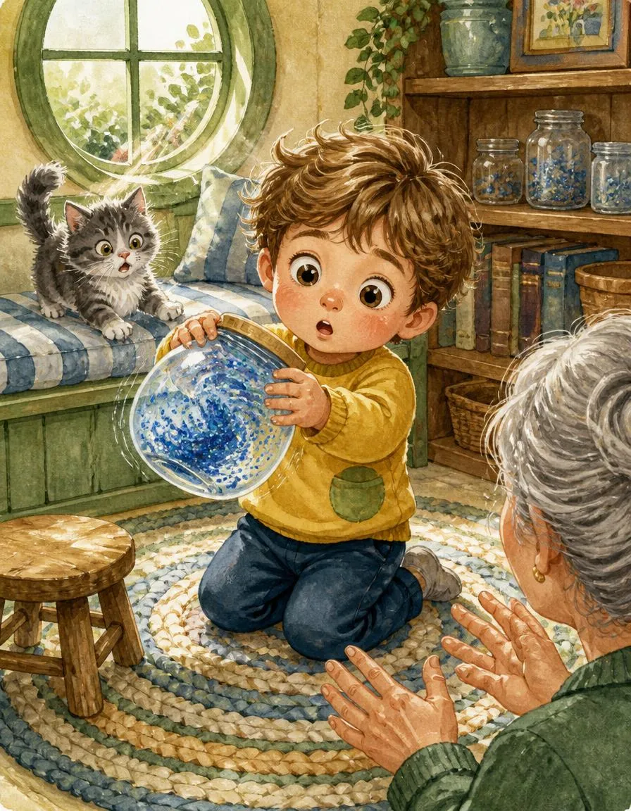 Pagina 3 di "Il barattolo della calma di Tommaso: brillantini che girano"