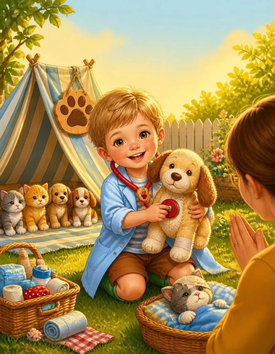 The cover of "Diego's Cozy Clinic for Poorly Pets"