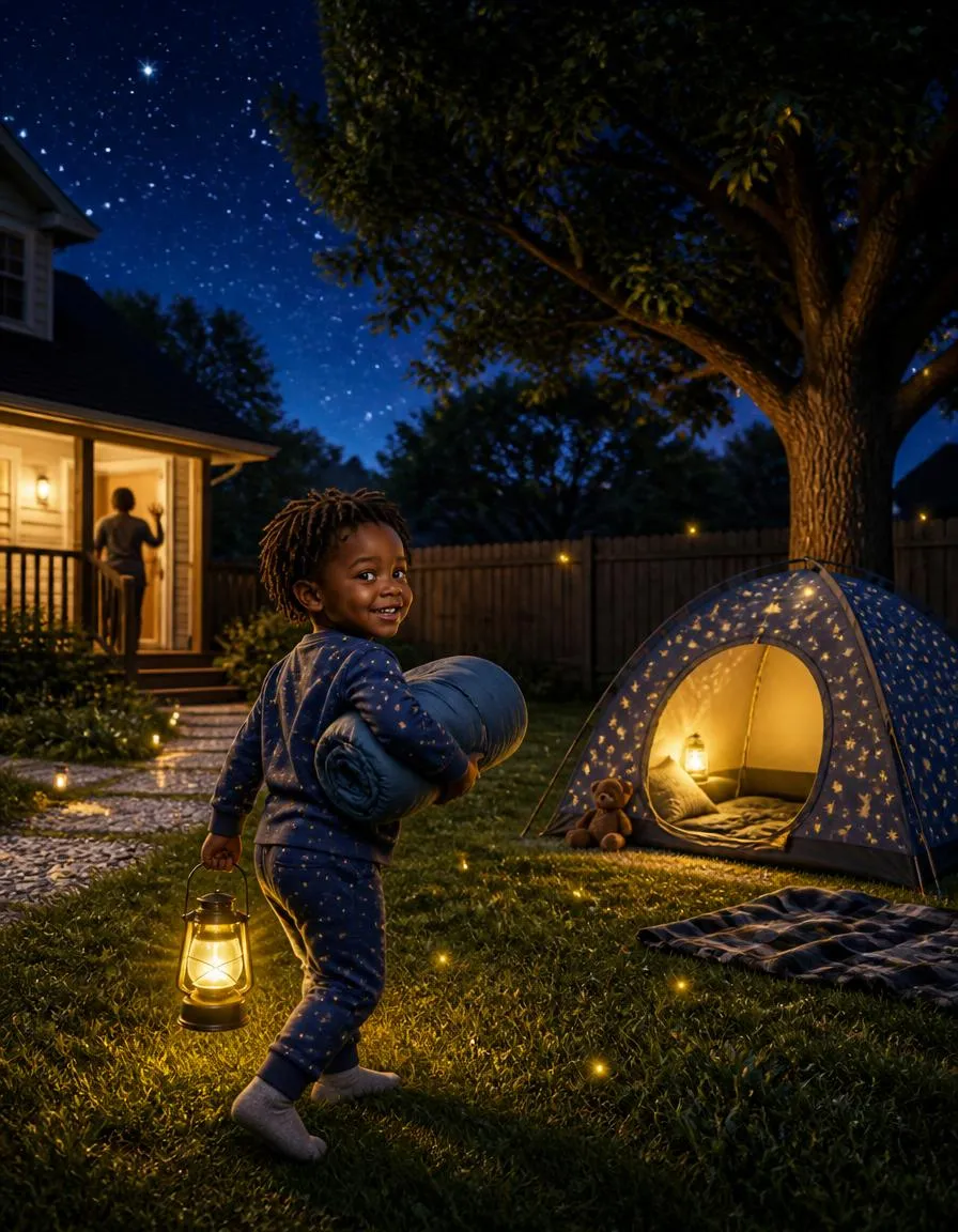 Page 1 of "Kofi's Backyard Campout Night"