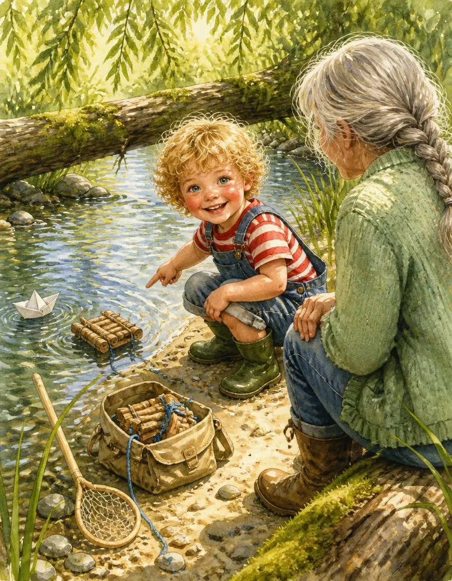 Pagina 2 di "Tommaso e la zattera sul ruscello"