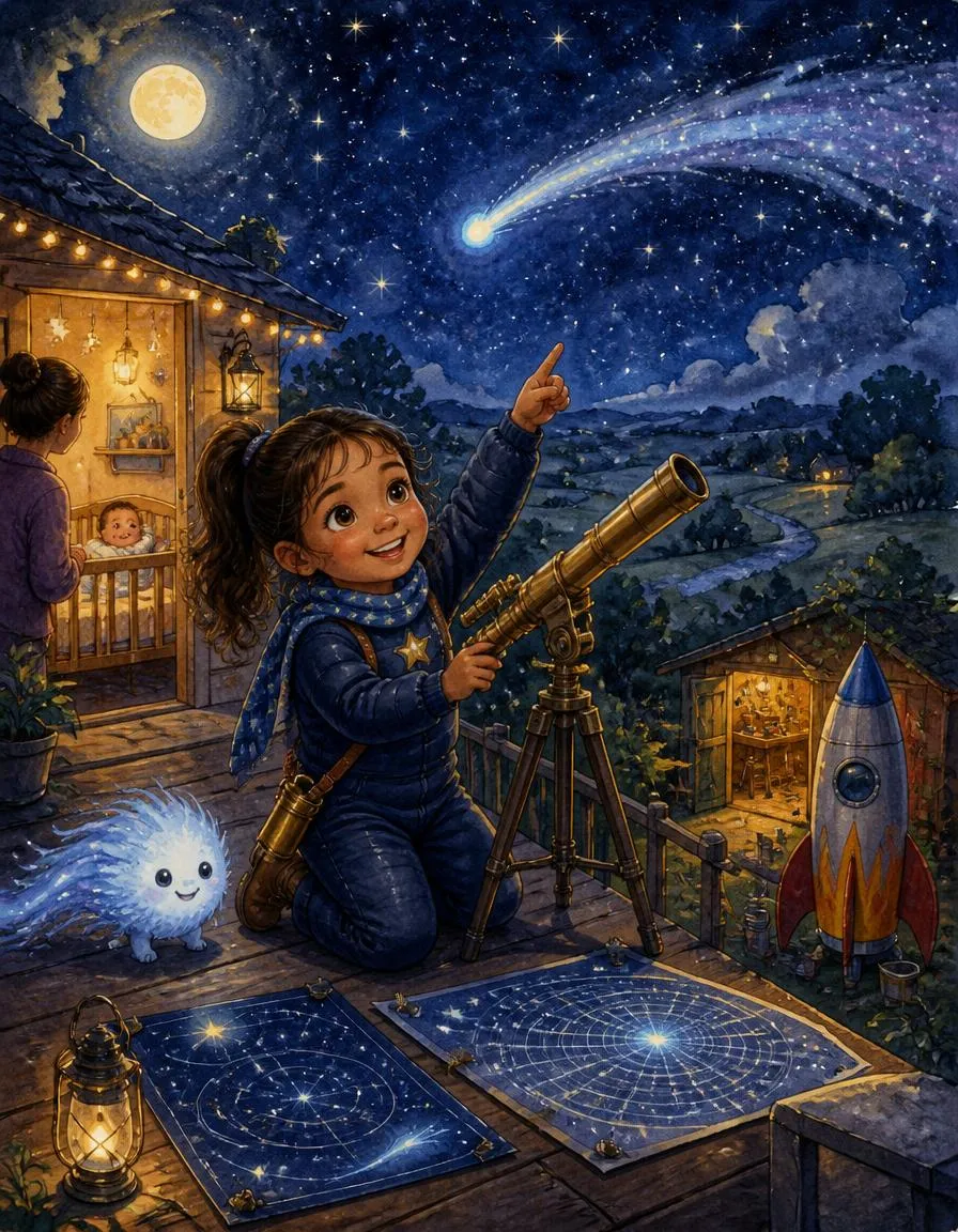 Page 1 of "Maya and the Little Comet's Lullaby"