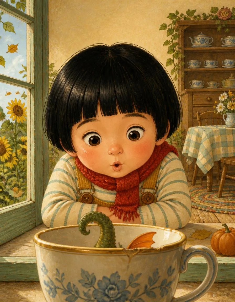 Page 1 of "Leo and the Sneezy Little Dragon"