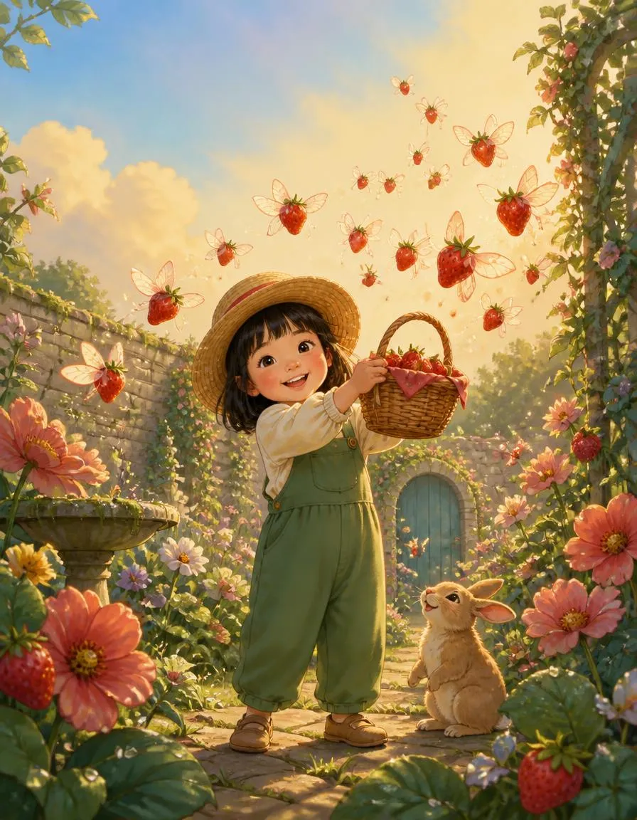 La portada de "Emma y el jardín de las fresas voladoras"
