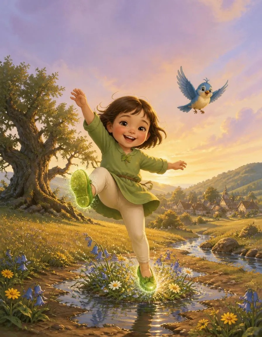 The cover of "Hana and the Dancing Slippers of Wildflower Meadow"