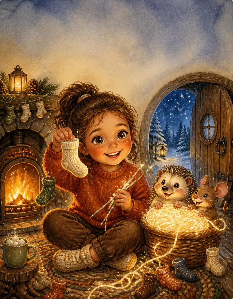 La portada de "Los calcetines de luz de estrellas de Valentina"