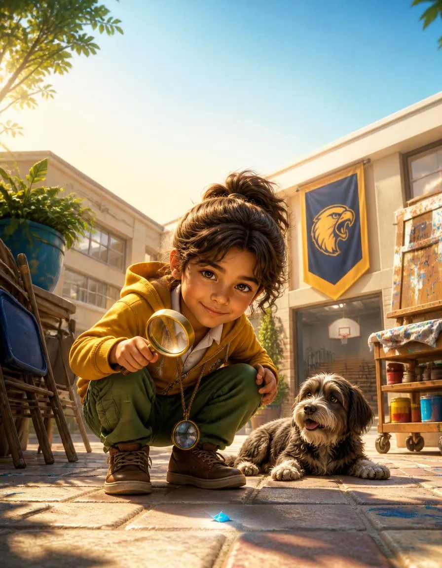 The cover of "Sami and the Case of the Missing Mascot Banner"