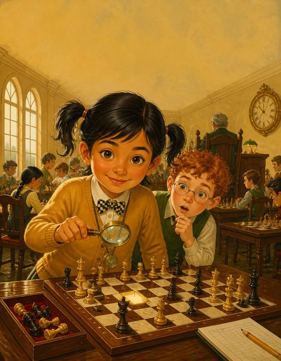 The cover of "Ravi and the Vanished Chess Queen"