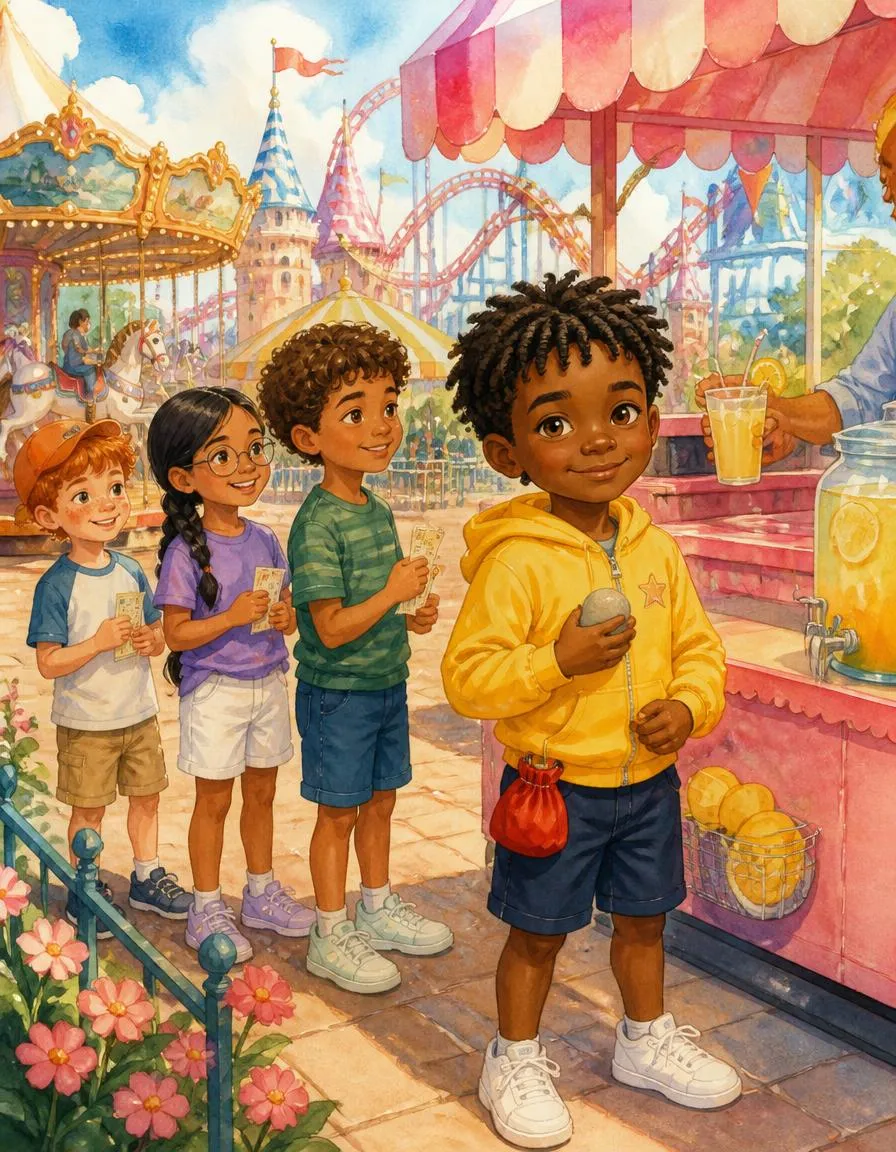 Page 2 of "Kofi and the Giant Rollercoaster"