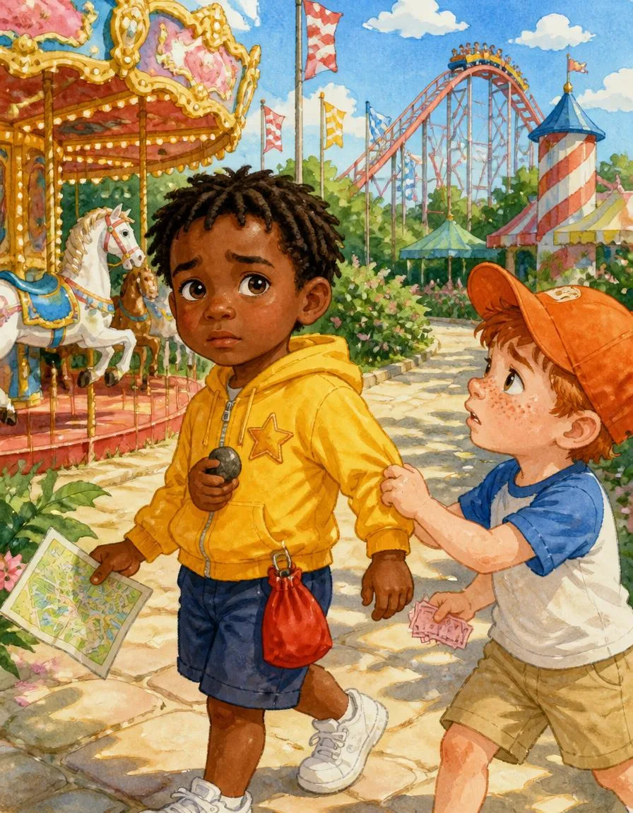 Page 3 of "Kofi and the Giant Rollercoaster"
