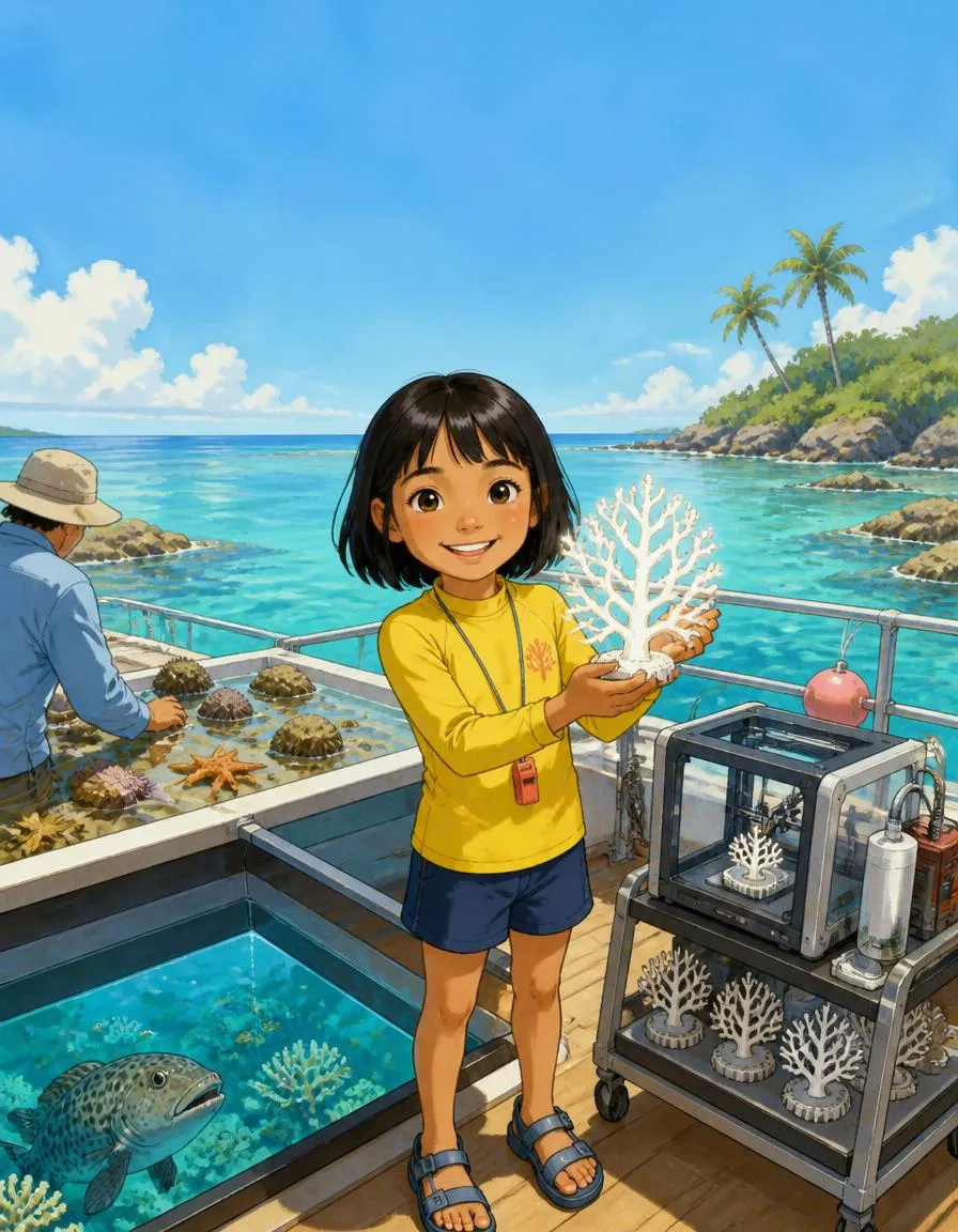 The cover of "Lily's Coral Reef Bio-Printer"