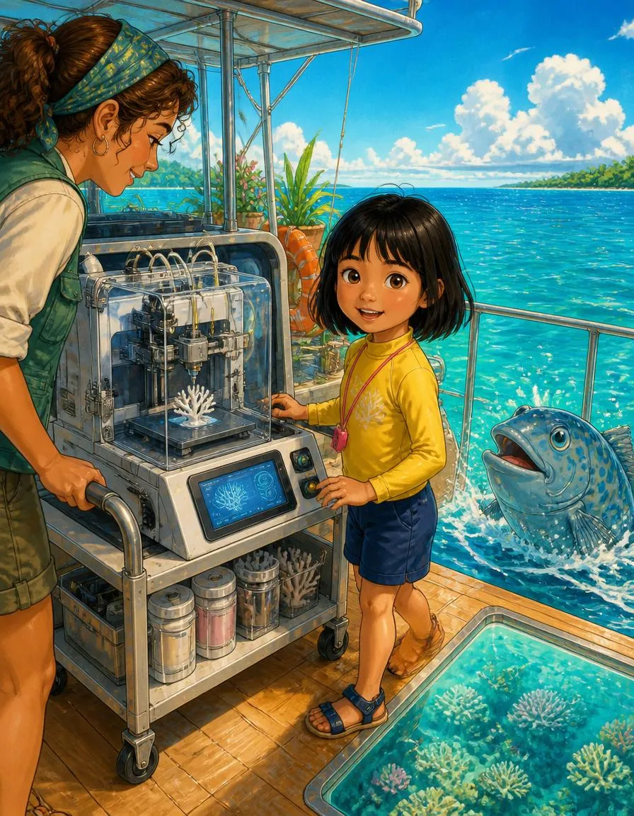 Page 3 of "Lily's Coral Reef Bio-Printer"