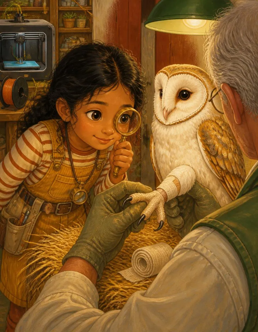 Page 2 of "Priya and the Bionic Leg for Barnaby the Owl"