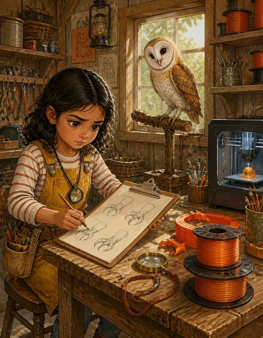 Page 3 of "Priya and the Bionic Leg for Barnaby the Owl"