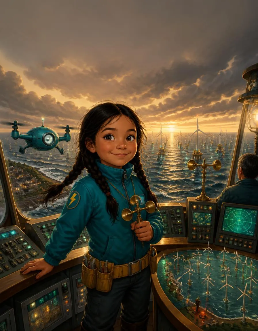 The cover of "Amara's Wind Farm Control Room"