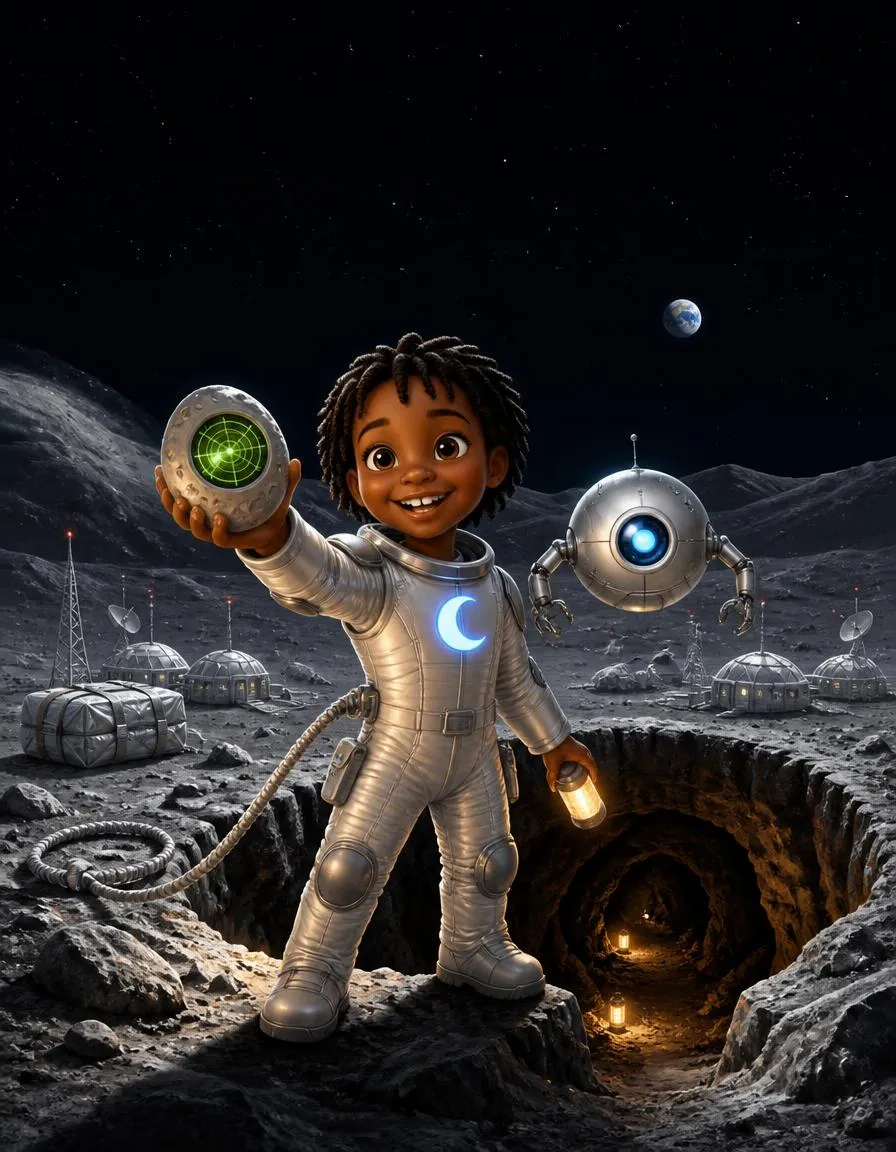 The cover of "Ruby and the Lunar Lava Tube"