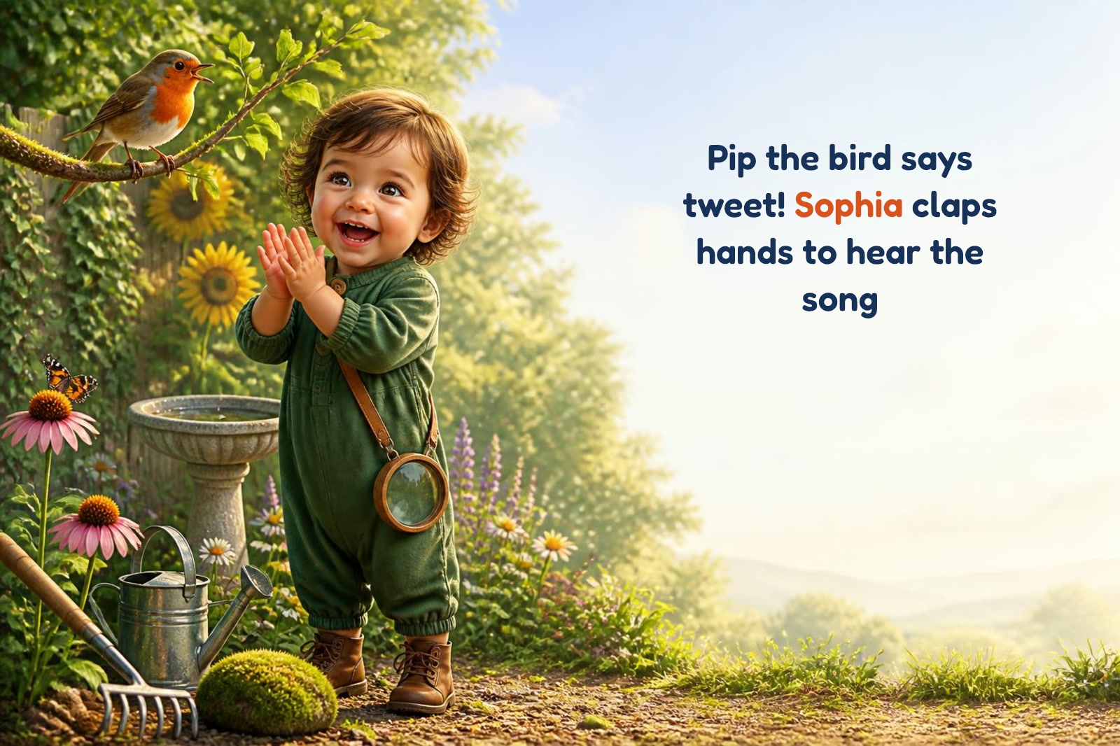 Page 2 of "Sophia and the Backyard Safari Symphony"