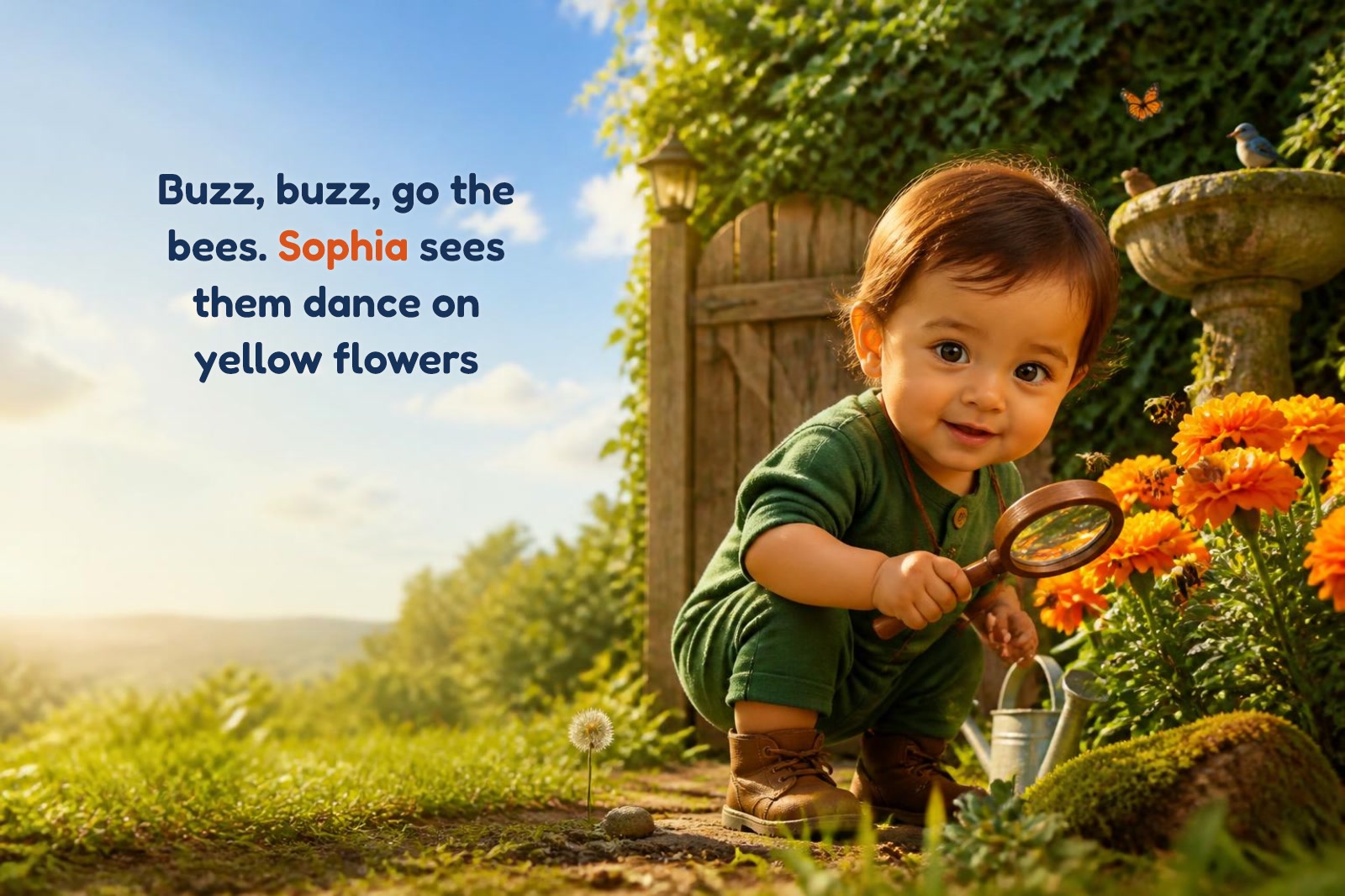 Page 3 of "Sophia and the Backyard Safari Symphony"