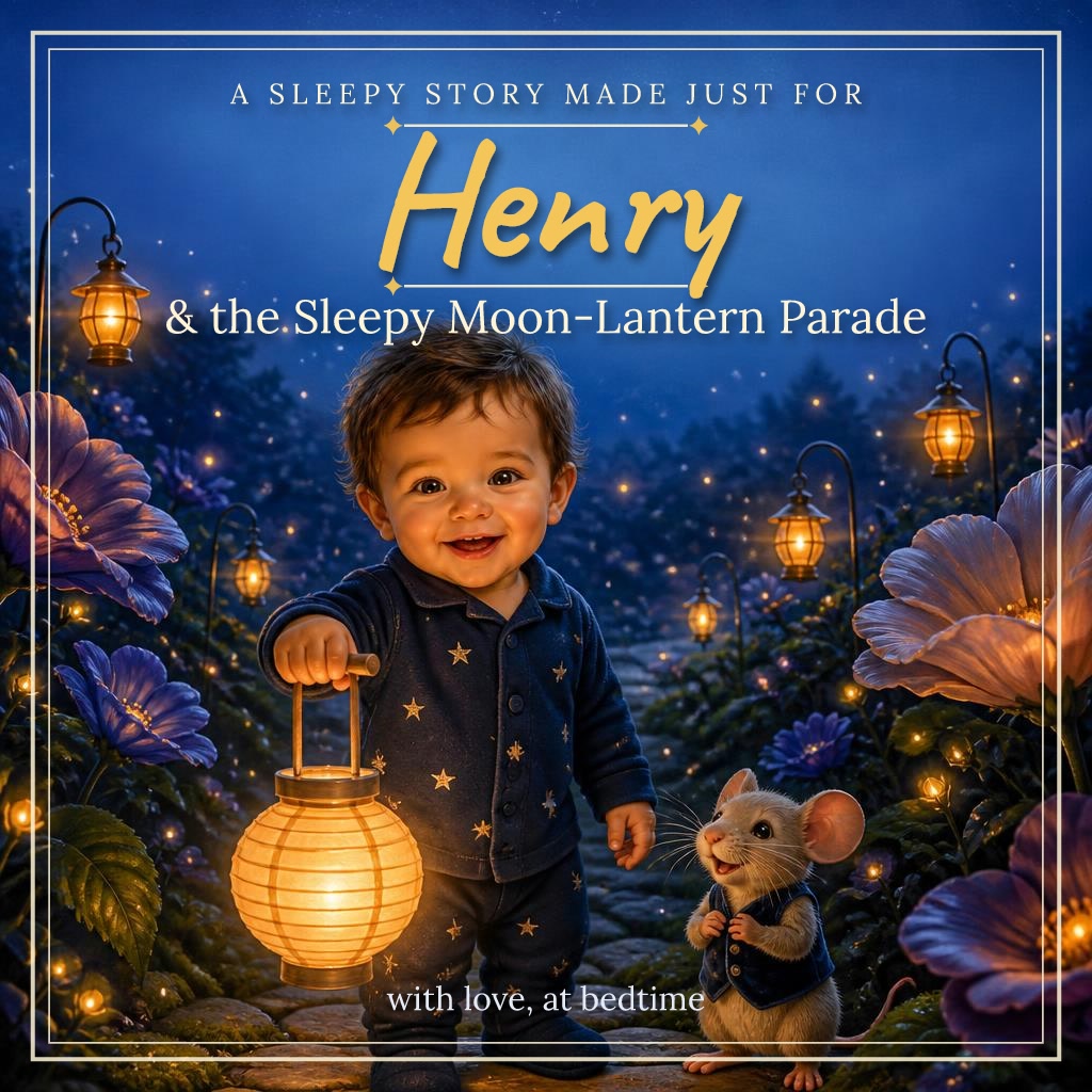 The cover of "Henry and the Sleepy Moon-Lantern Parade"