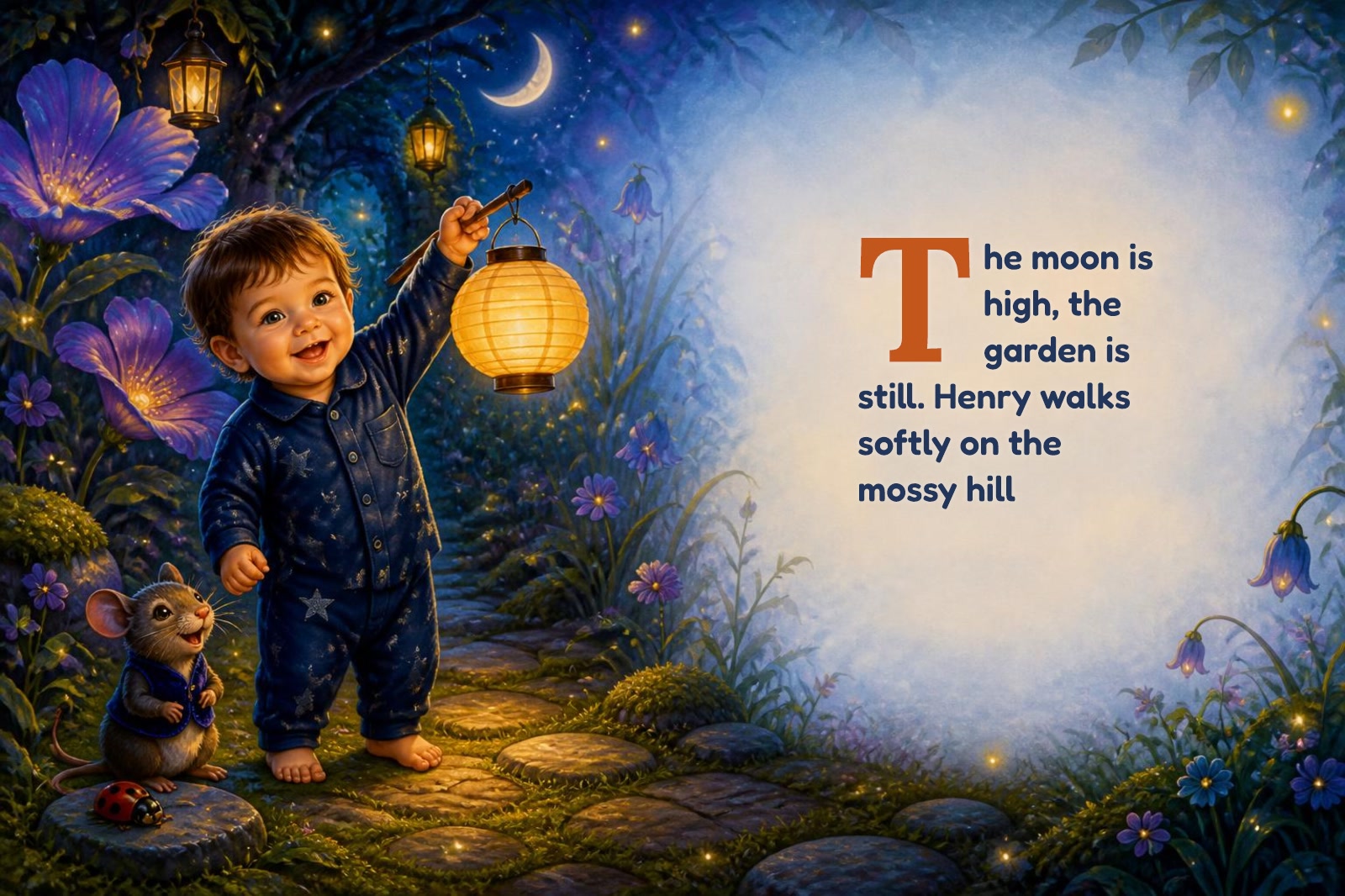 Page 1 of "Henry and the Sleepy Moon-Lantern Parade"