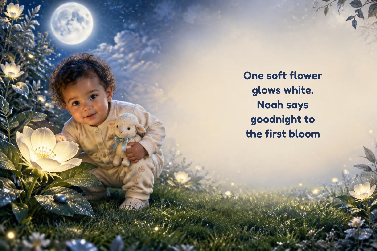 Page 2 of "Noah and the Moon's Soft Garden"