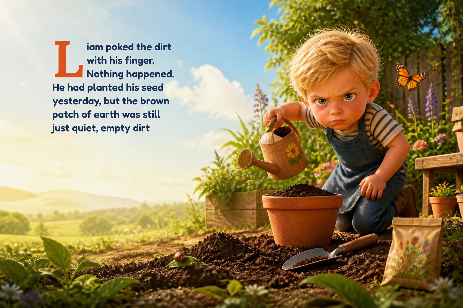 Page 1 of "Liam and the Brave Little Seed"