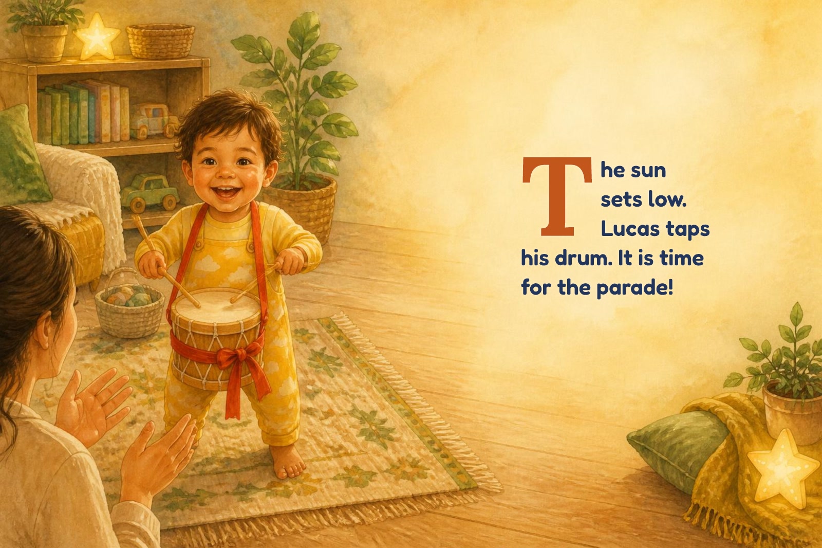 Page 1 of "Lucas's Little Nighttime Parade"