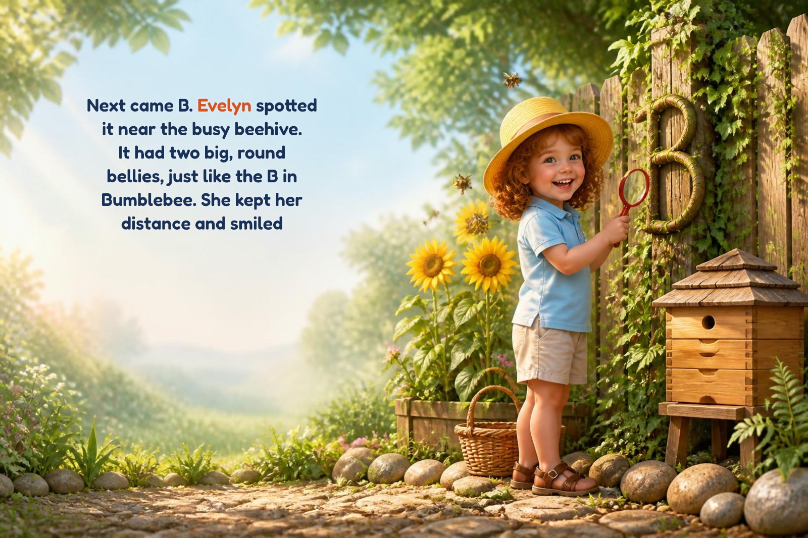 Page 3 of "Evelyn and the Alphabet Garden Hunt"