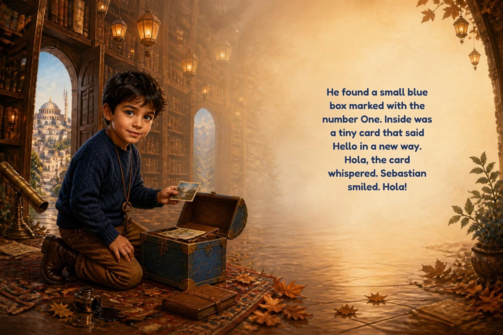 Page 2 of "Sebastian and the Library of Lost Tongues"