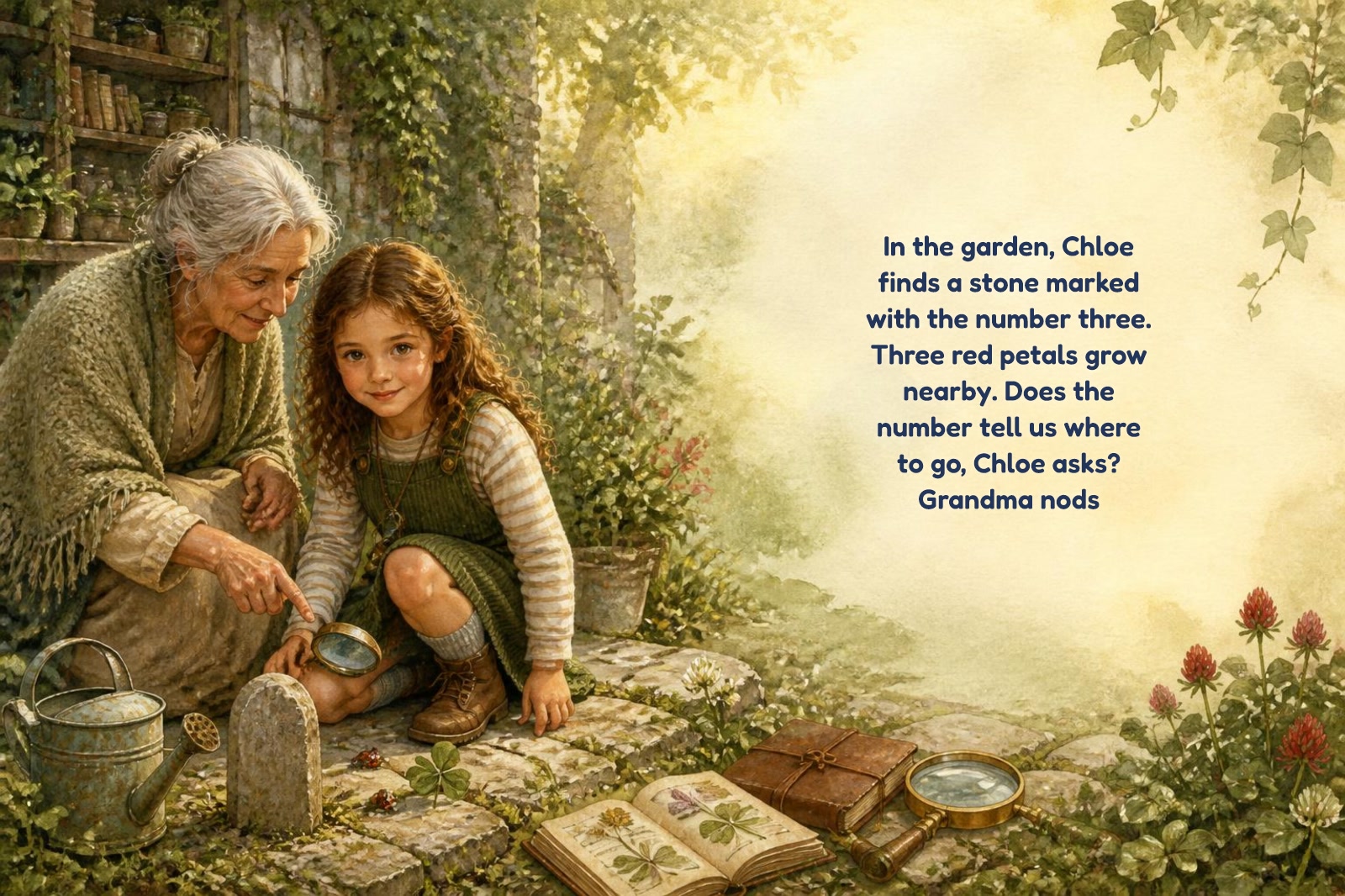 Page 2 of "Chloe and the Library of Whispering Seeds"