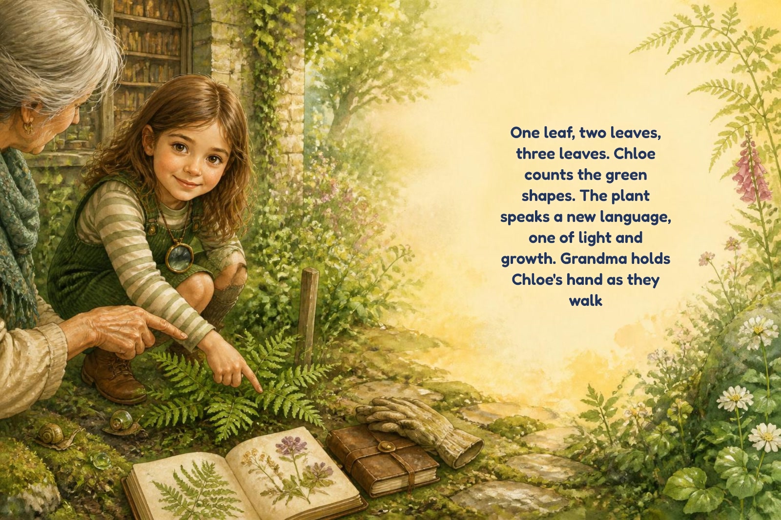 Page 3 of "Chloe and the Library of Whispering Seeds"