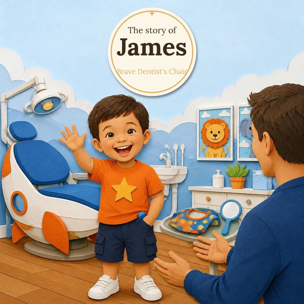The cover of "James and the Brave Dentist's Chair"