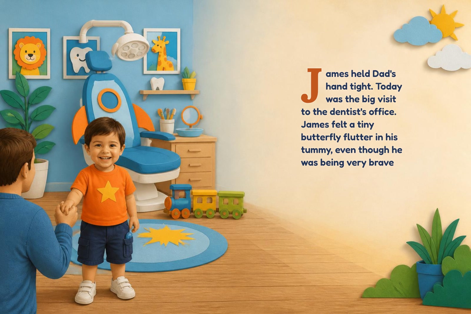 Page 1 of "James and the Brave Dentist's Chair"