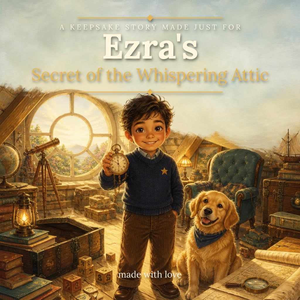 The cover of "Ezra and the Secret of the Whispering Attic"