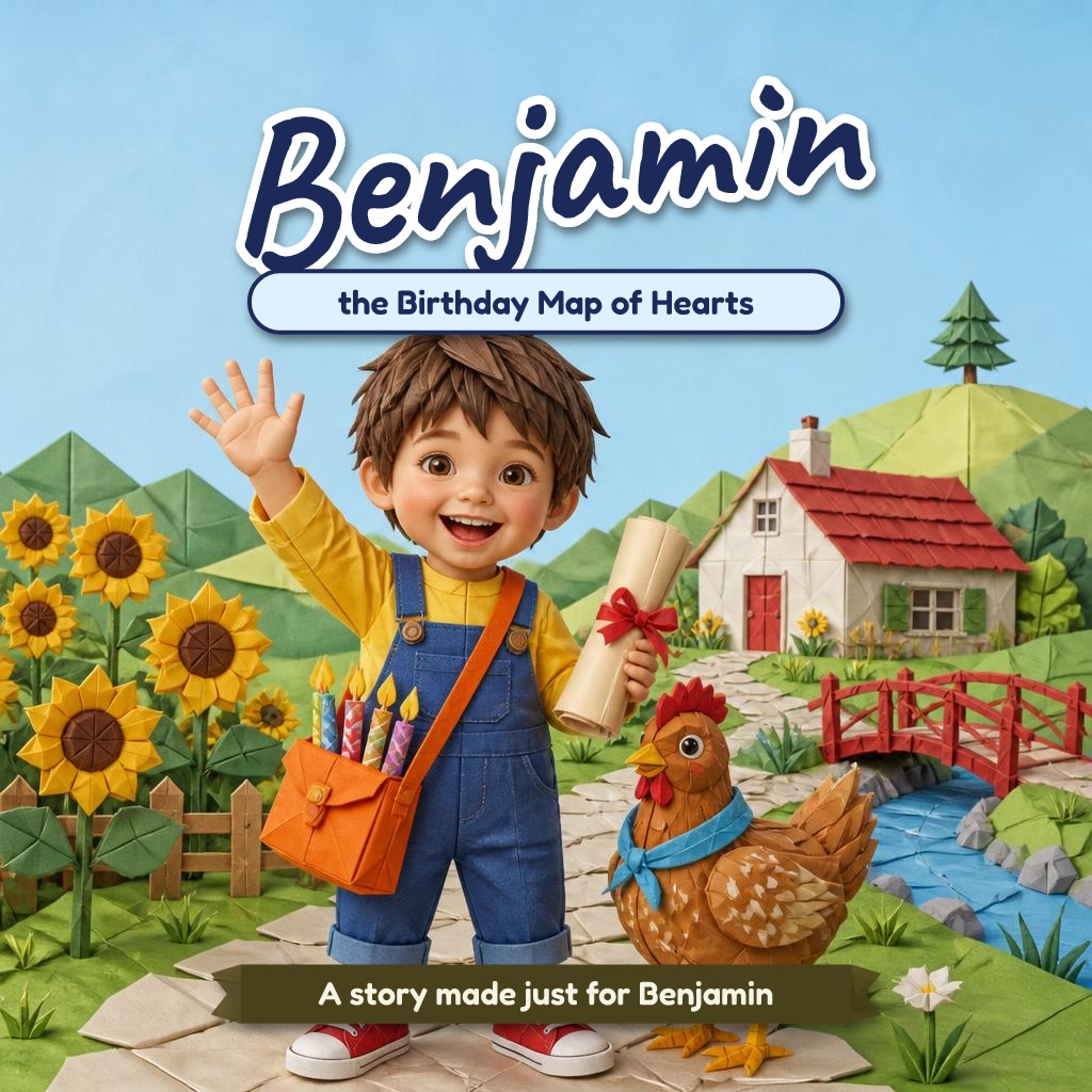The cover of "Benjamin and the Birthday Map of Hearts"