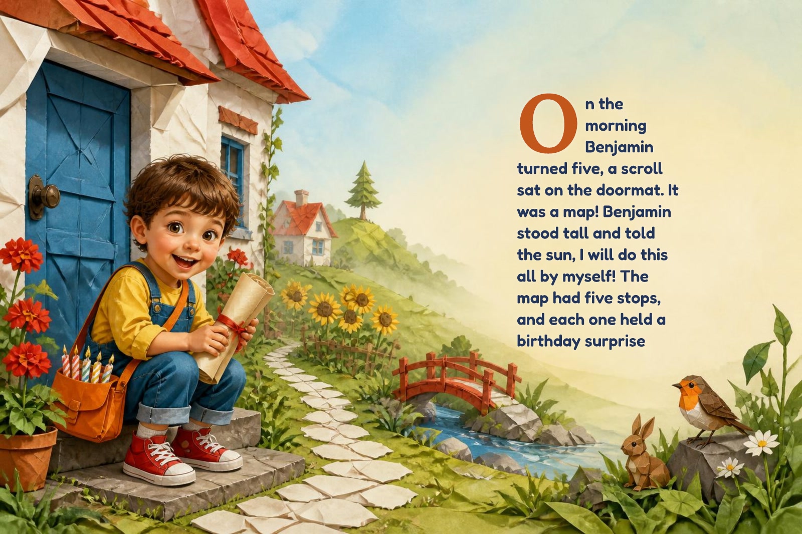 Page 1 of "Benjamin and the Birthday Map of Hearts"