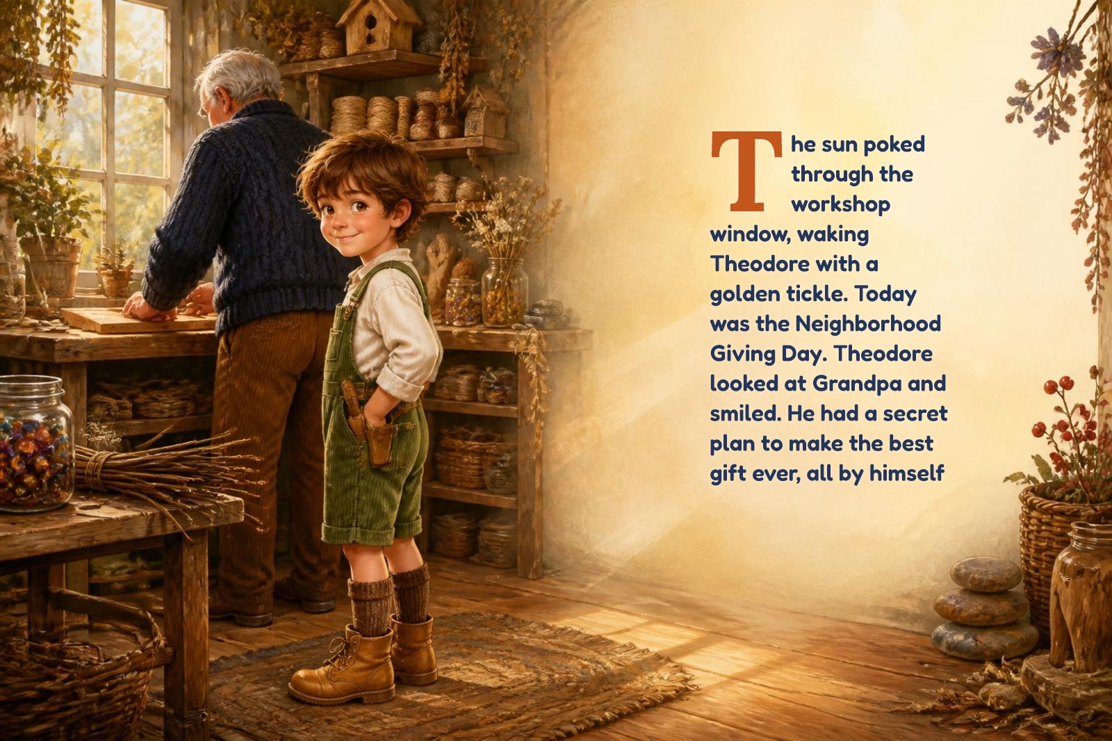 Page 1 of "Theodore and the Handmade Heart-Gift"