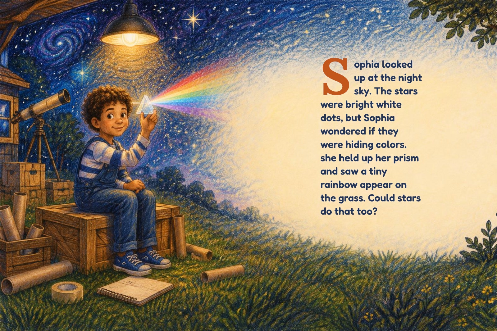 Seite 1 von „Clara und der Sternen-Regenbogen“