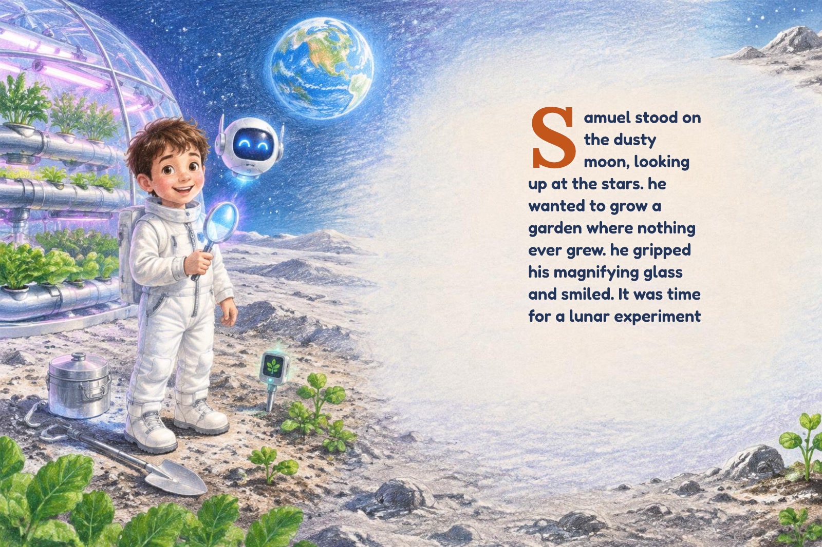 Pagina 1 di "Gabriele e la serra magica sulla Luna"