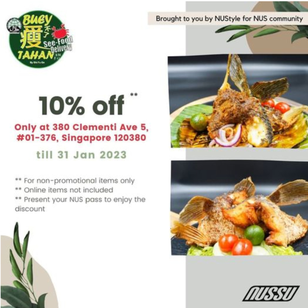 BUEY TAHAN SEAFOOD,10% off non-promotional items