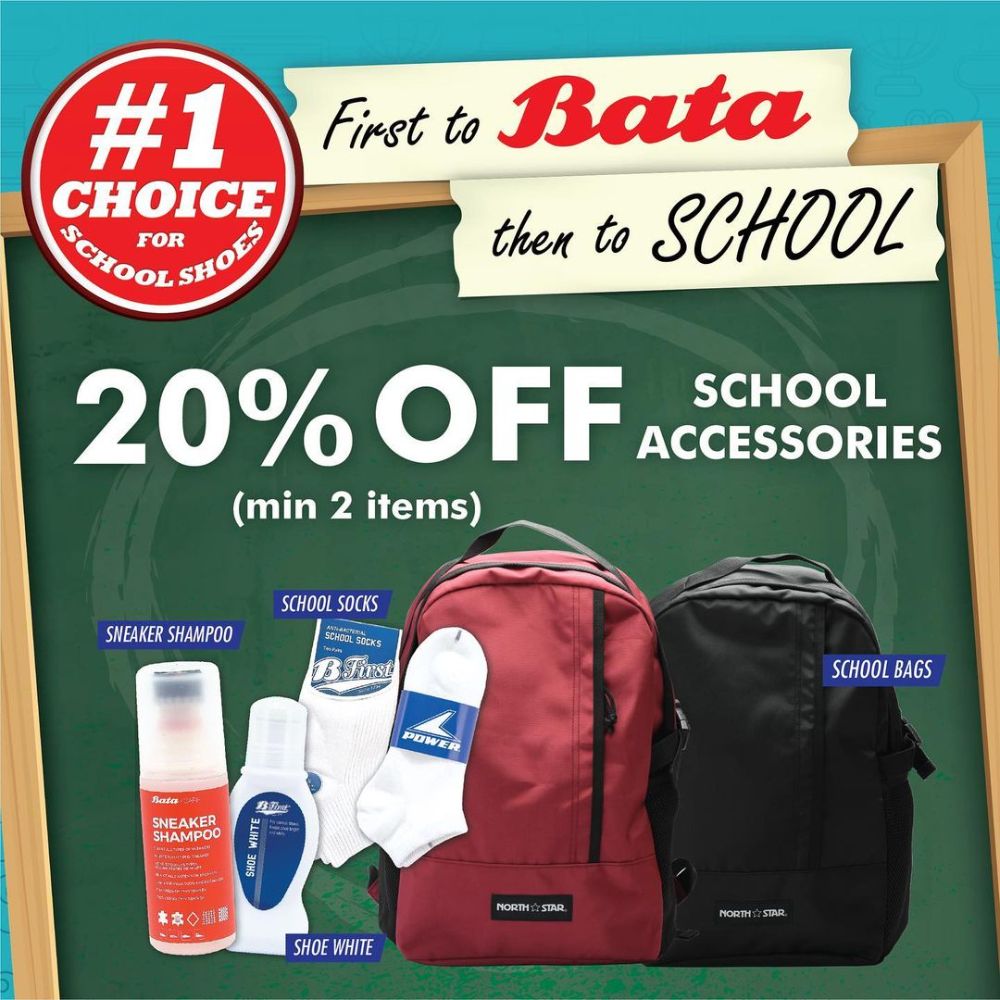Bata,Enjoy 20% off school accessories!