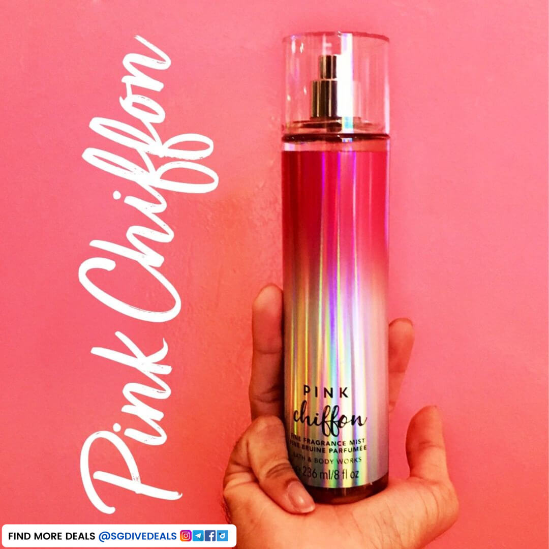 Bath & Body Works,Pink Chiffon Body Care collection at SGD 15