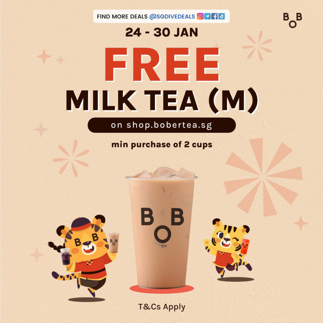 Bober Tea,CNY Feast - Free Milk Tea (M)