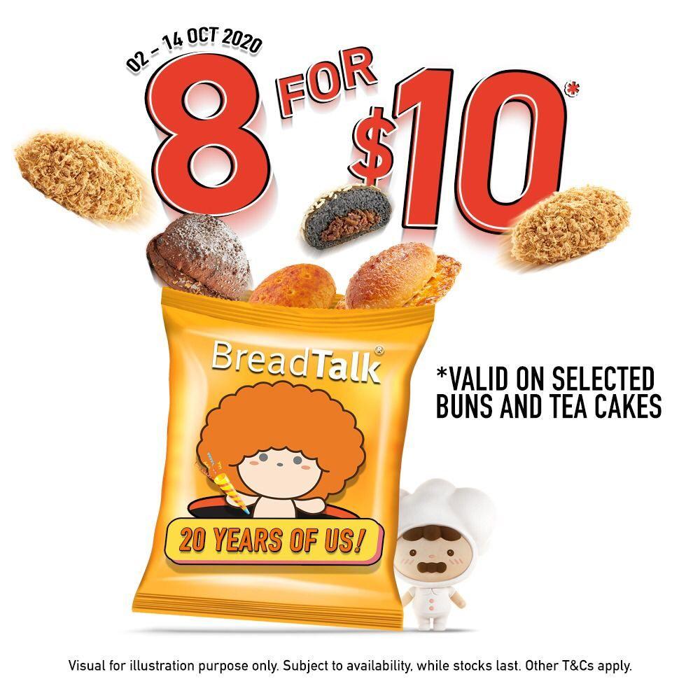 BreadTalk,8 buns for $10 Deal